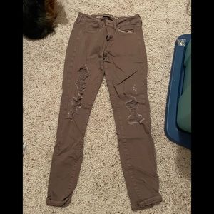 American Eagle Jeggings (Mauve Color) w/ holes